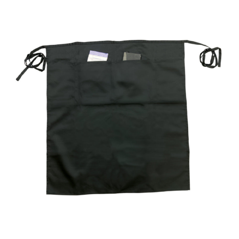 Thunder Group CA3128BK Chef Regalia Aprons 31" X 28" (2) Pocket Bistro Full Length