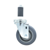 BK Resources 4SBR-2RA-GR - Swivel Caster, 1-1/4" Expanding Stem, 4" Gray Rubber Wheel