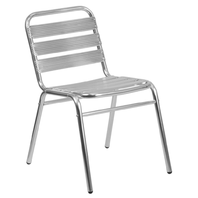 Flash Furniture TLH-015-GG Restaurant Stacking Chair 352 Lb. Weight Capacity Triple Slat Aluminum Ladder Back