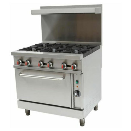 Empura Equipment EGR-36C_NAT Empura 36" Stainless Steel Commercial 6 Burner Natural Gas Range With Convection Oven