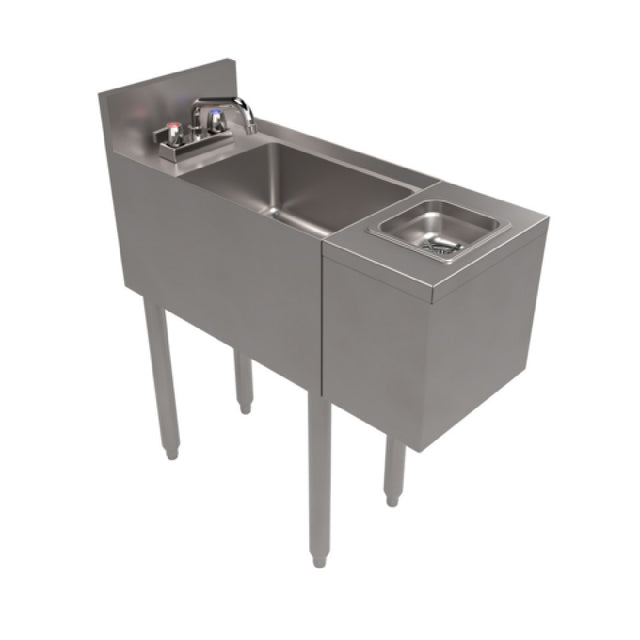 BK Resources UB4-21-SS12-GR-PG Glass Rinser Hand Sink 12"W X 29-1/4"D X 33-1/2"H O.A.