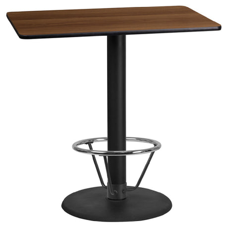 Flash Furniture XU-WALTB-2442-TR24B-4CFR-GG Table 42"W X 24"D X 43-1/8"H Bar Height