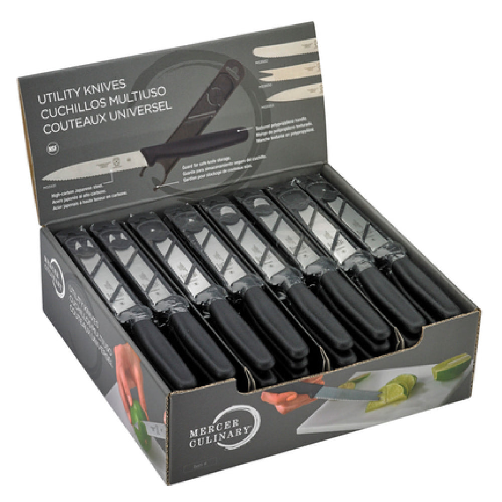 Mercer Culinary M33935 Bar/Utility Knife Set Assorted Includes: 4-1/4" Fruit/utility Knife With Wavy Edge