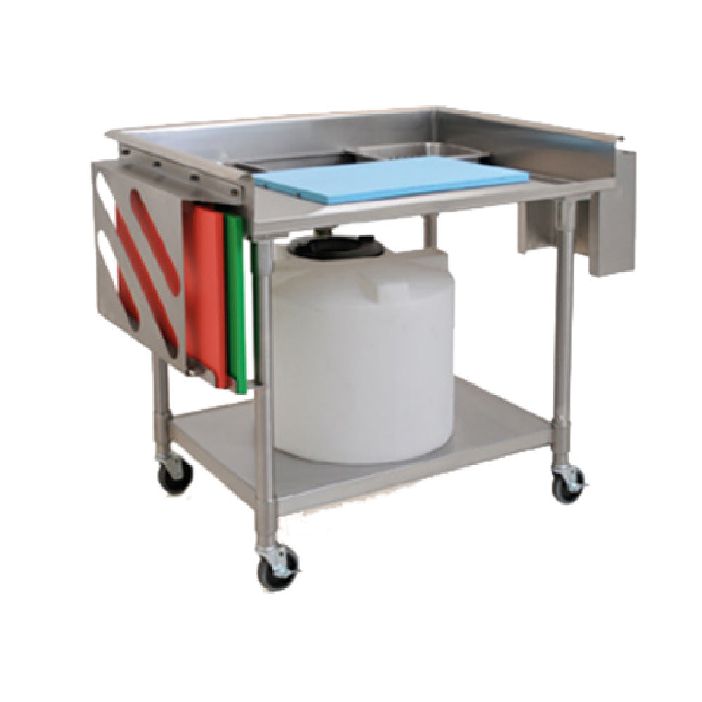 Eagle MPT3042 Mobile Prep Table 47-1/4"W X 30"D X 37-15/16"H 14/304 Stainless Steel Top With Splash On Sides & Rear