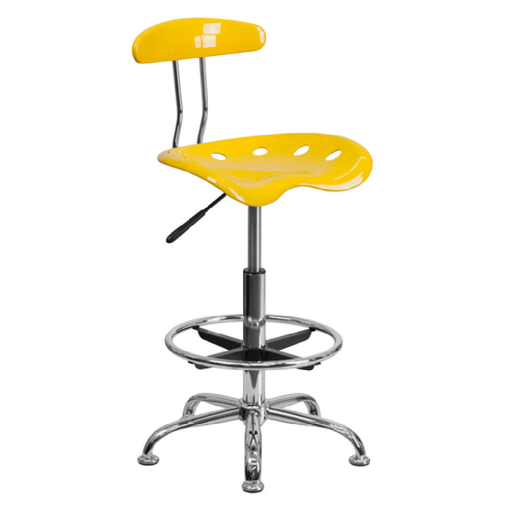 Flash Furniture LF-215-YELLOW-GG Swivel Drafting Stool Adjustable Height Contemporary Style