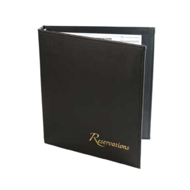 Menu Solutions R080ABK Reservation Binder Leather Like Material Wrapped Around Rigid Board