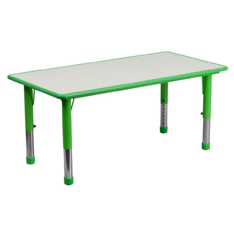 Flash Furniture YU-YCY-060-RECT-TBL-GREEN-GG Preschool Activity Table 47-1/4"W X 23-5/8"D X 14-1/2" To 23-1/2" Adjustable Height