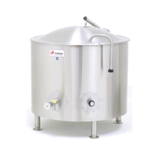 Legion LSI-100 Low-Rim™ Stationary Direct Steam Kettle 100-gallon 304 Stainless Steel Liner