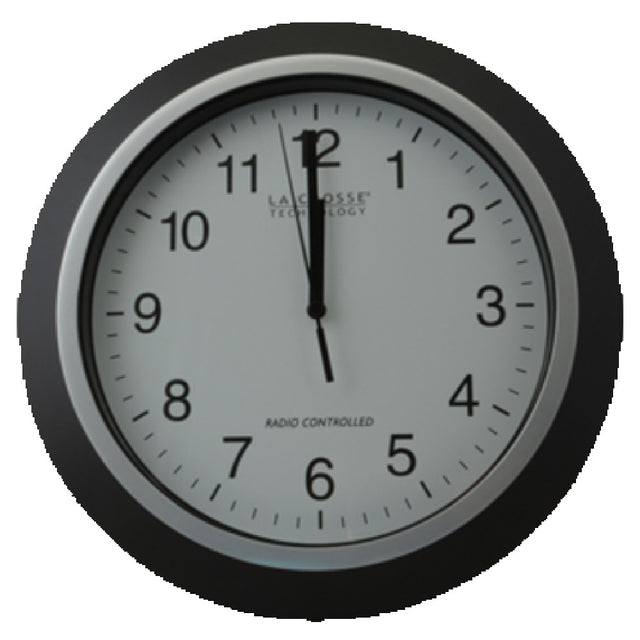 Franklin Machine Products 151-1054 Atomic Wall Clock 12" Dia. Approx. White Face With Black Numerals