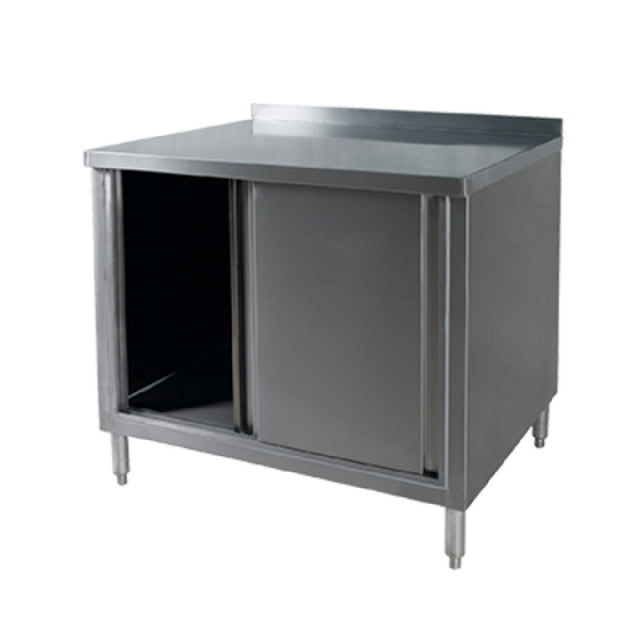 Klinger's Trading BCB3072-W/SHELF Work Table Cabinet Base With Sliding Doors 72"W X 30"D X 38"H