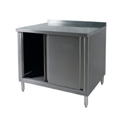 Klinger's Trading BCB2460-W/SHELF Work Table Cabinet Base With Sliding Doors 60"W X 24"D X 38"H