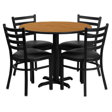 Flash Furniture HDBF1031-GG Table And Chair Set Includes (1) 36" Dia. X 30"H Table