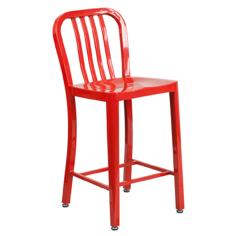 Flash Furniture CH-61200-24-RED-GG Bar Stool 500 Lb. Weight Capacity Counter Height