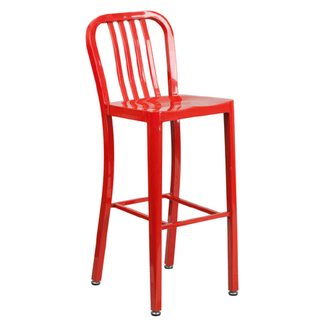 Flash Furniture CH-61200-30-RED-GG Bar Stool 500 Lb. Weight Capacity Vertical Slat Back