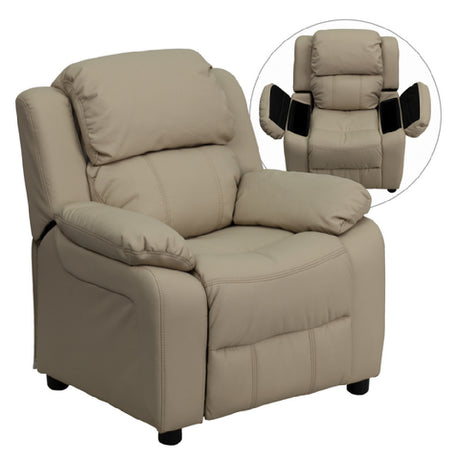 Flash Furniture BT-7985-KID-BGE-GG Kids Recliner 25"W X 26"- 39"D X 28"H Contemporary Style