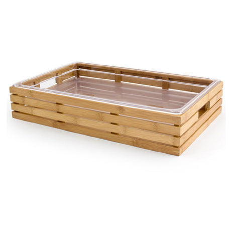 FOH BHO068BBB20 Full Size Bamboo Basket/Pan Set Shallow Includes One BHO063BBB20 Full Size Bamboo Basket Shallow