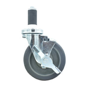 BK Resources 5SBR-2RA-GR-TLB - Swivel Caster, 1-1/4" Expanding Stem, 5" Gray Rubber Wheel
