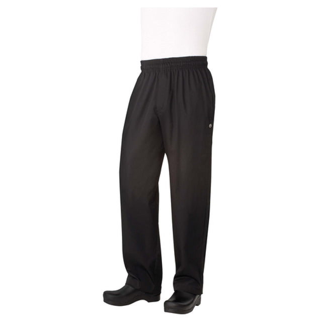 Chef Works NBBZ-BLK-L Essential Baggy Pants Elastic Waistband With Drawstring