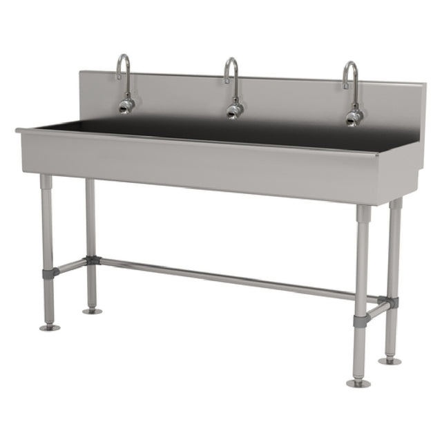 Advance Tabco 19-FM-72EFADA Multiwash Hand Sink With (3) Electronic Faucets 72"W X 19-1/2"D X 42-1/2"H (overall)