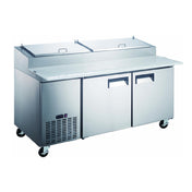 Admiral Craft GRPZ-2D-67 Grista Refrigerated Pizza Prep Table 2-section 67"W X 31-1/2"D X 39"H