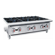 Hubert 16939 - Kratos® Gas Countertop Range, 36 1/10"W X 29 2/5"D X 13 1/10"H, (6) Burners