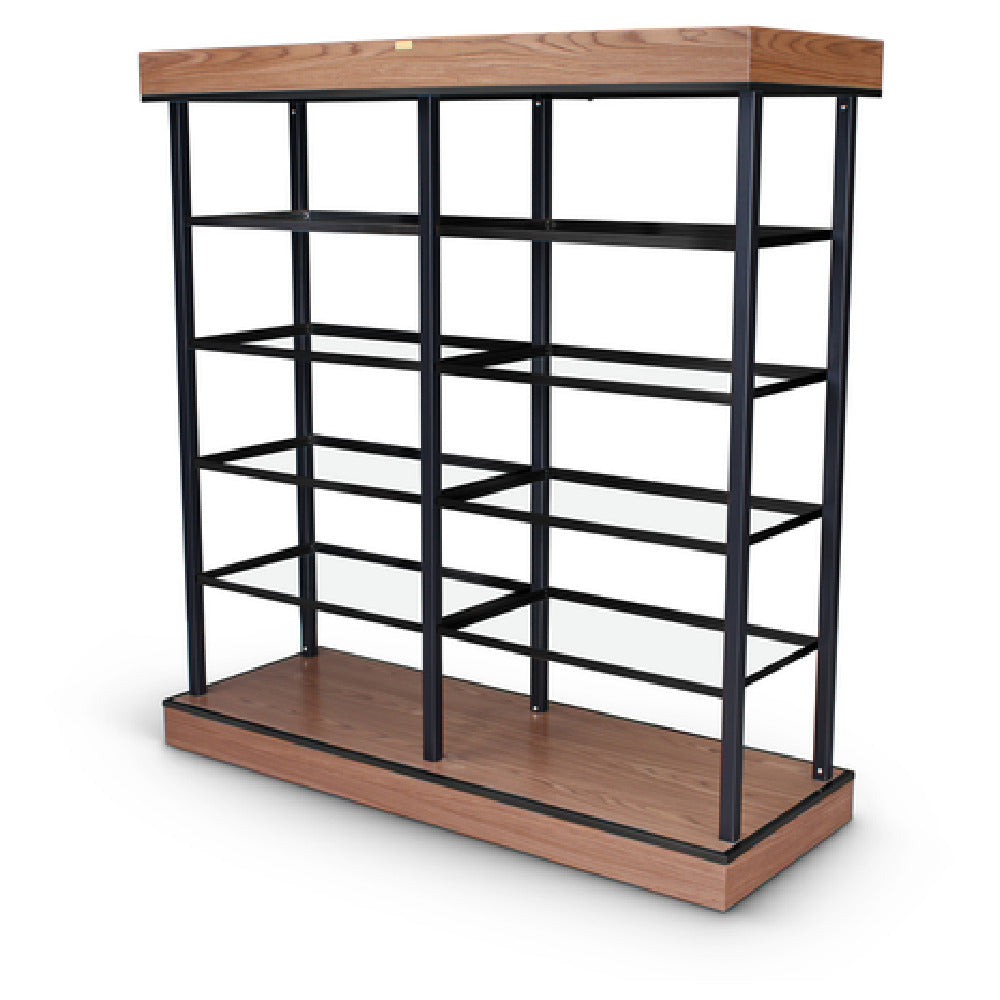 Forbes Industries 6581 Century Rolling Display (Essentials) Open Shelf Unit With Full Access. Features: Laminate Top Cap And Base Trimmed With Painted Steel Accents