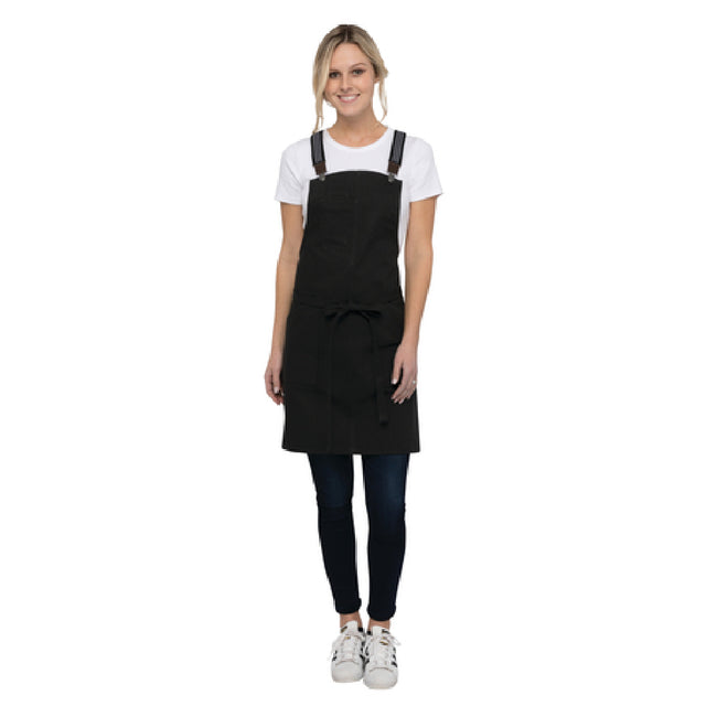 Chef Works ABS01W-JBK-0 Berkeley Women's Petite Bib Apron 29"L X 29"W Includes Suspender Set (XNS02-BGY)