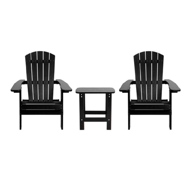 Flash Furniture JJ-C14505-2-T14001-BLK-GG Folding Adirondack Chairs With Side Table