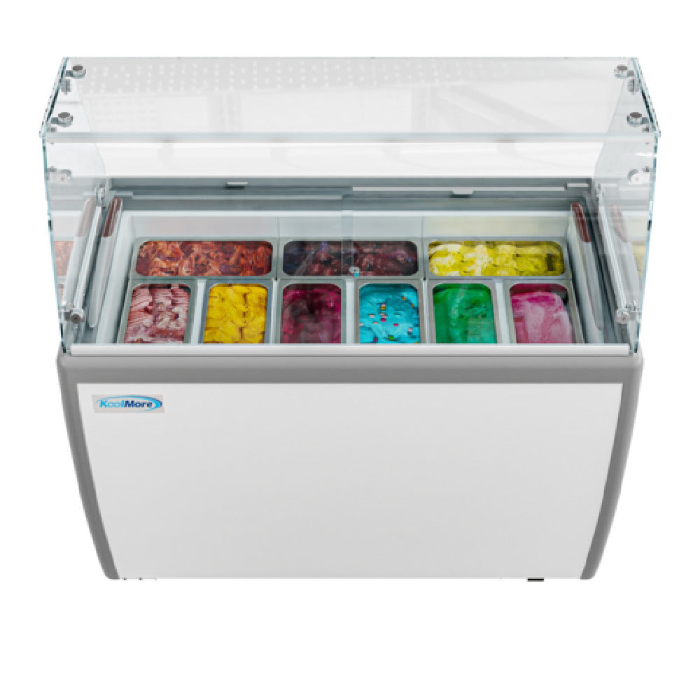 Koolmore KM-GDC-49SD-FG Gelato Dipping Cabinet Display Freezer 50"W 13 Cu. Ft. Capacity