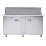 Traulsen UPT7230LR-0300-SB - Dealer's Choice Compact Prep Table Refrigerator With Roll-top Lid Which Serves As An Overshelf