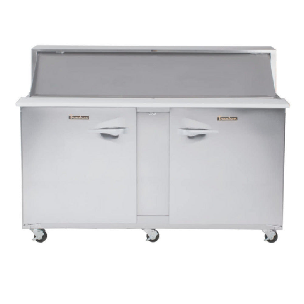 Traulsen UPT7230LL-0300-SB - Dealer's Choice Compact Prep Table Refrigerator With Roll-top Lid Which Serves As An Overshelf
