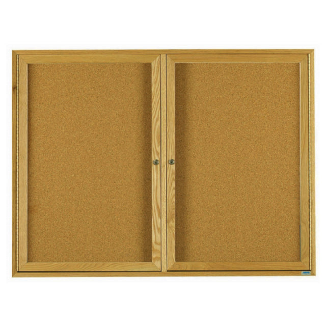 Aarco OBC4872R Red Oak Bulletin Board 72"W X 48"H Enclosed