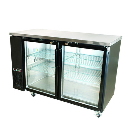 BK Resources BB-3G-72 Back Bar Refrigerator 72" Glass Door With LED (3) Doors