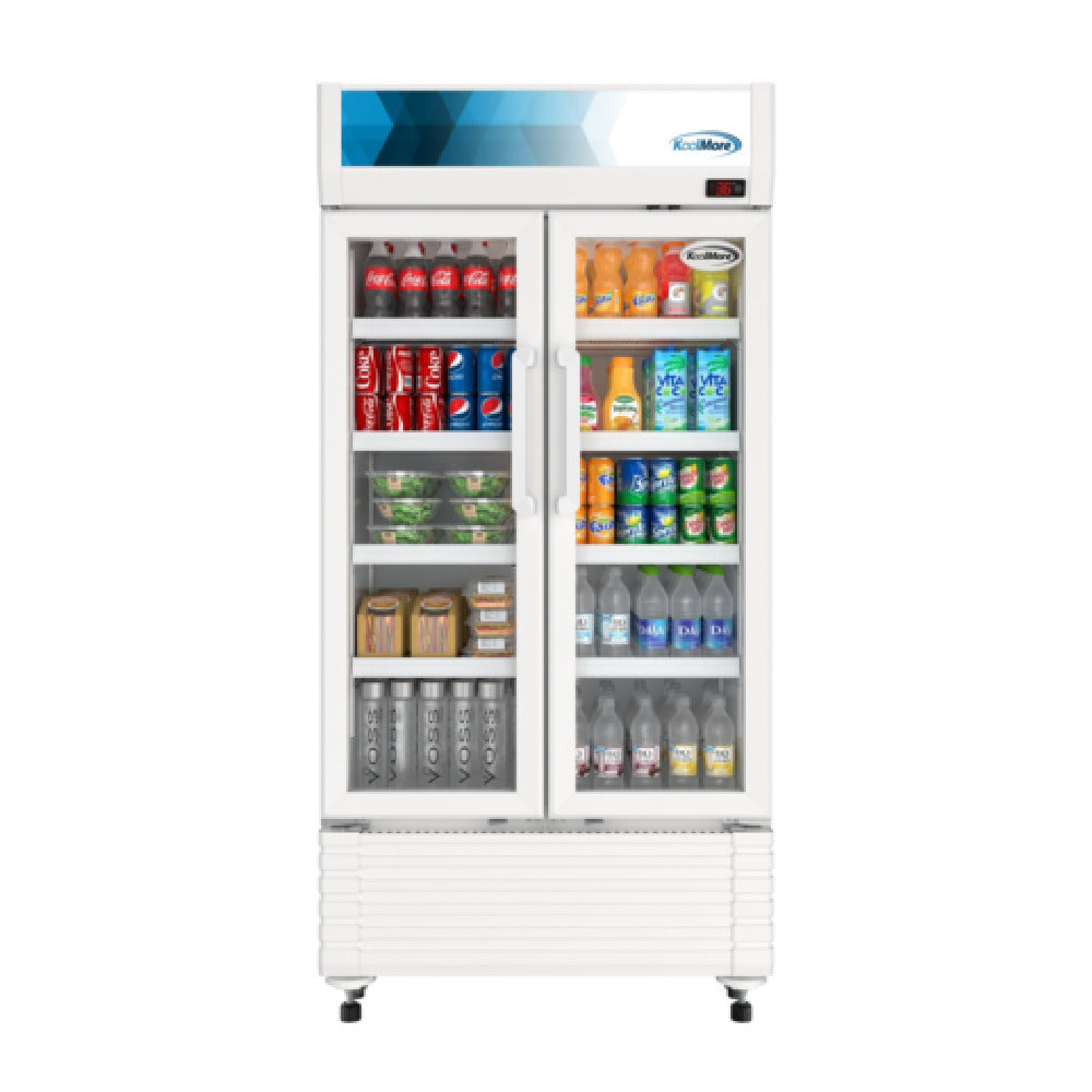 Koolmore KM-MDR-2GD-35 KoolMore Slim Commercial Merchandiser Refrigerator 35.43"W X 23.7"D X 72.80"H