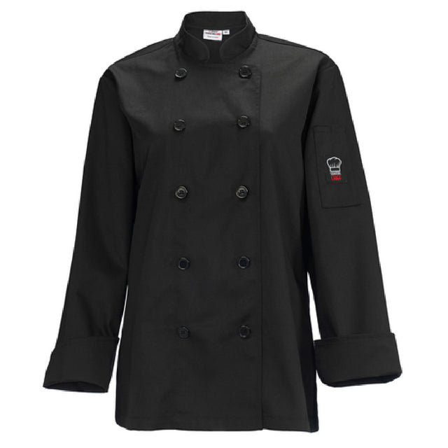 Winco UNF-7KL Beacon Women's Chef Jacket Tapered Fit Double Breasted