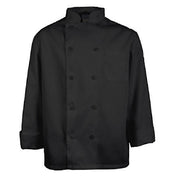 KNG 1052S Kng Sm Mens Chef Coat Black Long Sleeve