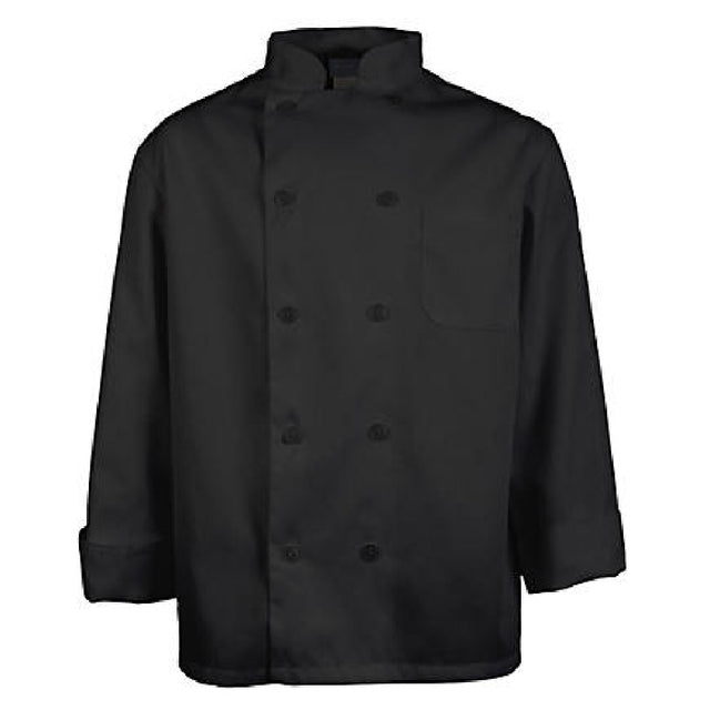 KNG 1052S Kng Sm Mens Chef Coat Black Long Sleeve