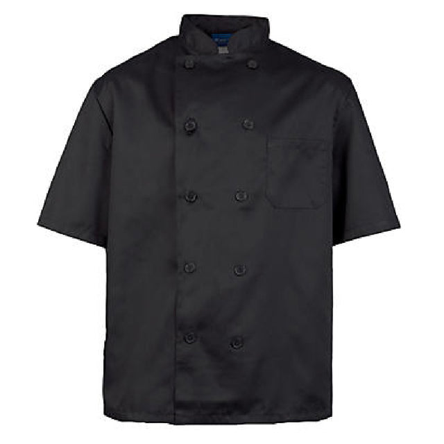 KNG 10534XL Kng 4xl Mens Chef Coat Black Short Sleeve