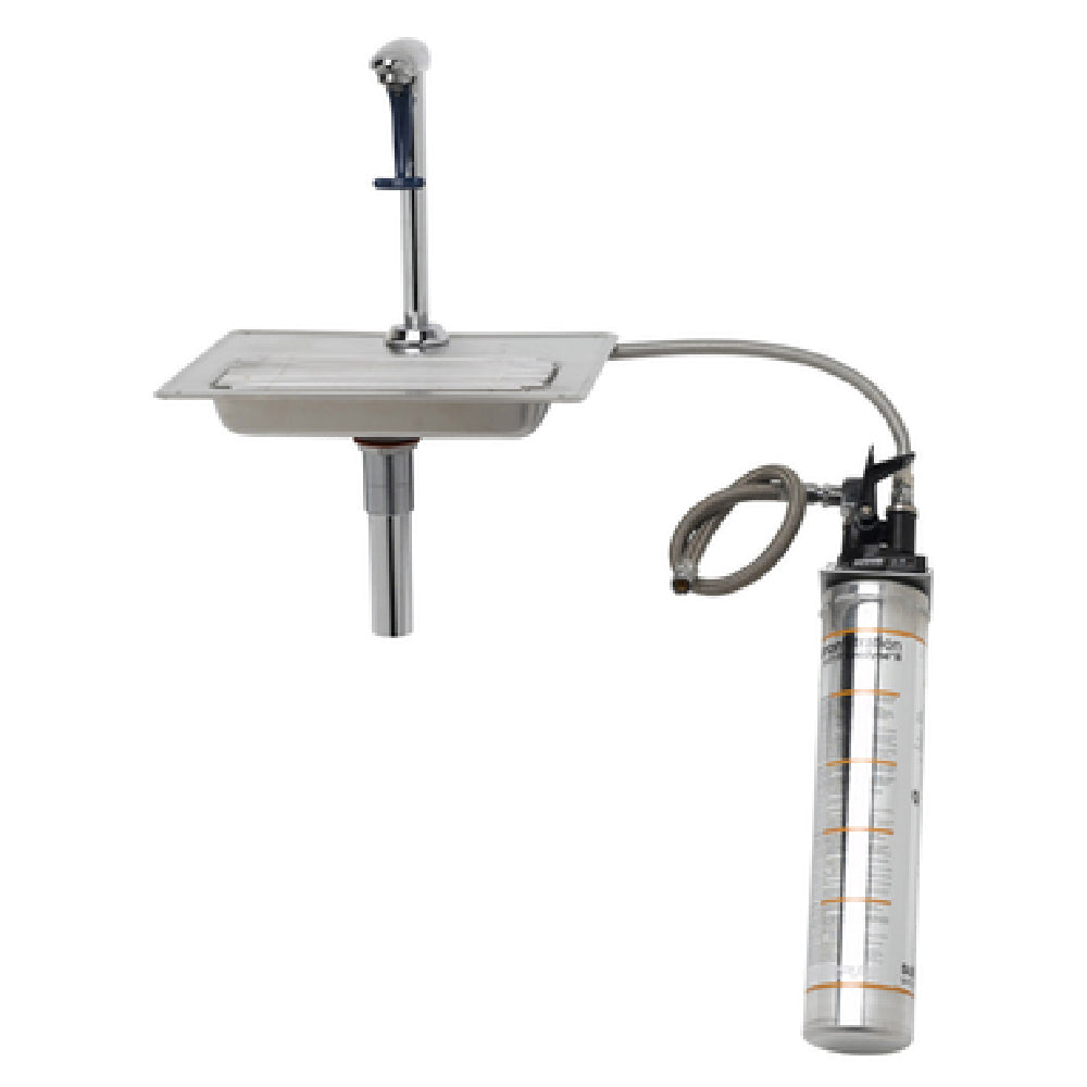 T&S Brass B-1230-WFK Water Station With 8" Pedestal Glass Filler 18 Gauge Stainless Steel Drip Pan