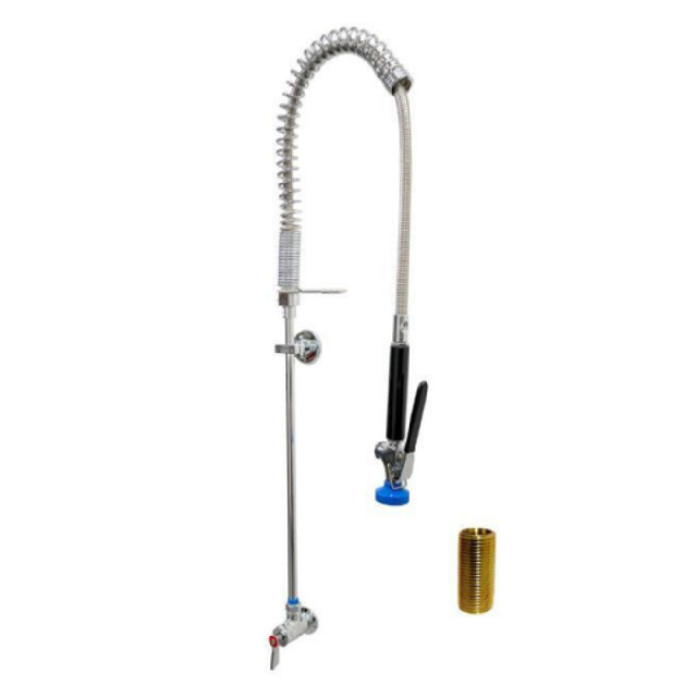 Fisher 27100 Pre-Rinse Assembly Wall-mounted Single Control Valve With Spring Action Flexible Gooseneck