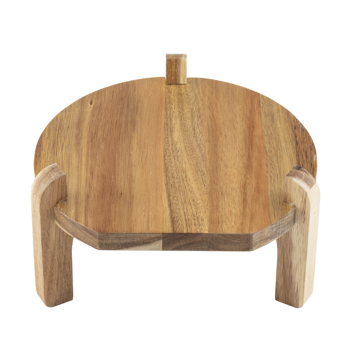 Tablecraft 10757 Beverage Dispenser Stand Only 10" Dia. X 5-3/4" Acacia Wood
