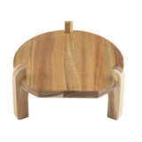 Tablecraft 10757 Beverage Dispenser Stand Only 10" Dia. X 5-3/4" Acacia Wood