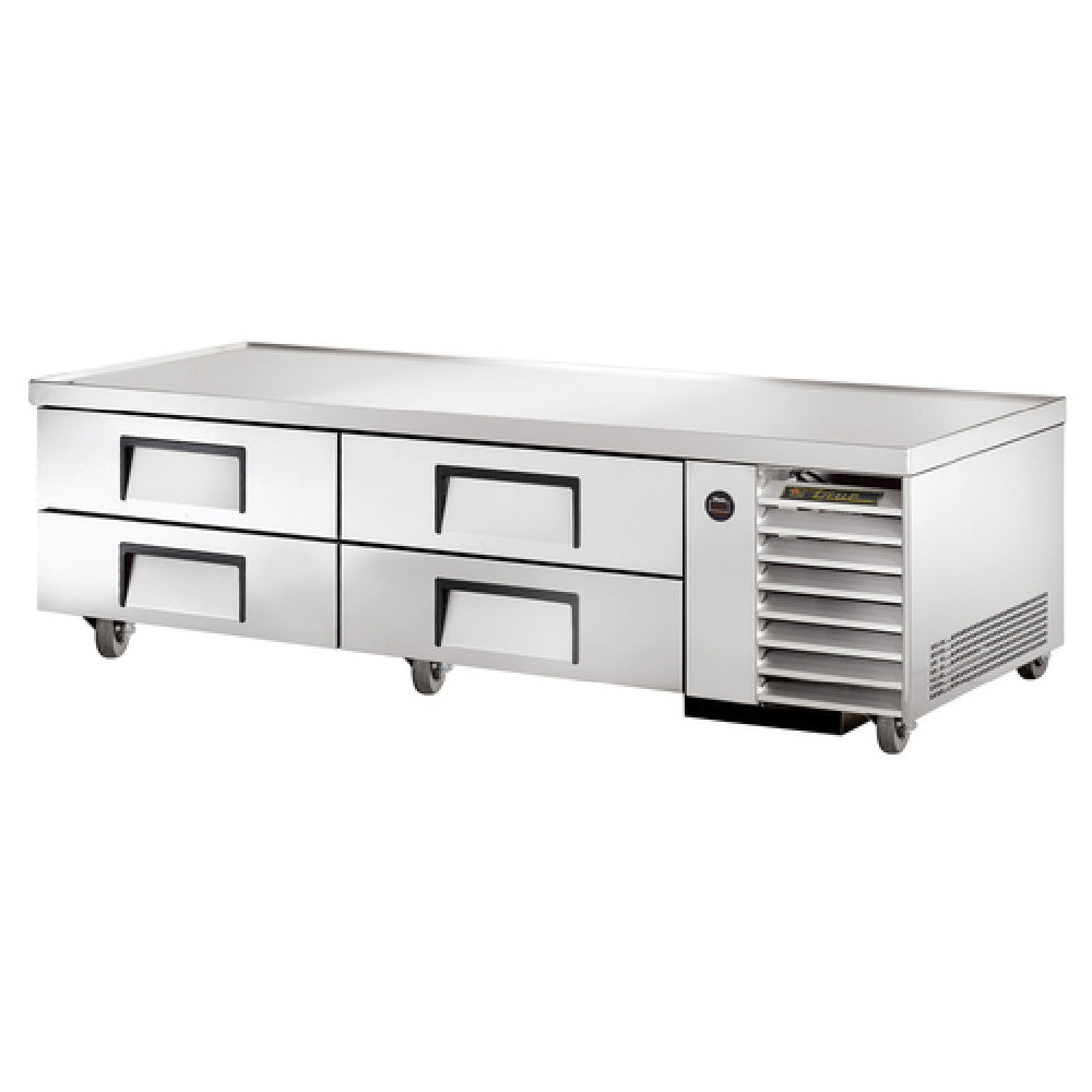 True Refrigeration TRCB-79 Refrigerated Chef Base 79-1/4"W Base One-piece 300 Series 18 Gauge Stainless Steel Top With V Edge