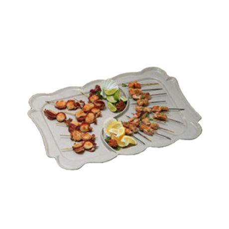 Bon Chef 2098DGINGER Queen Anne Divided Platter 18" X 26" Aluminum With Ceramic-look Coating