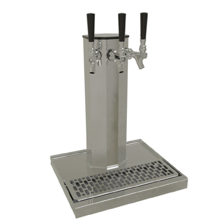 Glastender CT-3-MF Column Draft Dispensing Tower Countertop (3) Stainless Steel Faucets (handles Not Included)