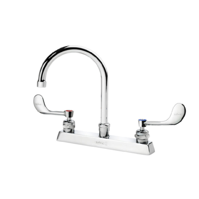 Krowne 15-501L-W-E4 Royal Series 8" Deck Mount Faucet With 6" Wide Gooseneck Spout