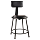 National Public Seating 6418B-10 NPS® Heavy Duty Vinyl Padded Steel Stool With Backrest