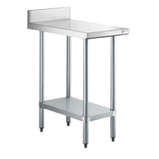 Steel Works Stainless SWWTS-3012-2R-318 Worktable 30" X 12" X 34"H 18ga/304 Stainless Steel