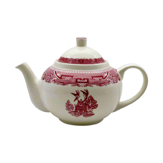 Cameo China 688-16PL Pink Willow Tea Pot 32 Oz. (950 Ml) 5-3/4" X 8-5/8" X 3-5/8"H (14.5 Cm X 22 Cm X 9.3 Cm)