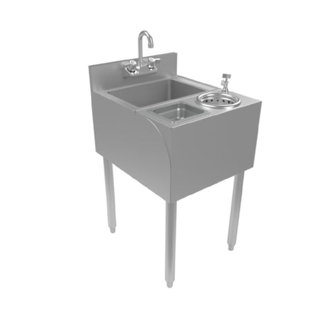 BK Resources UB4-21-SSP18-P-G Speed Station With Dump Sink 18"W X 21-1/4"D 14" Wide X 10" Front-to-back X 6" Deep Sink Bowl With 1-1/2" Drain